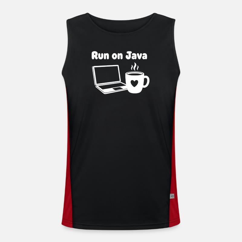 Java Run Cafe Laptop Heart - Men's Functional Contrast Tank Top  - black/red