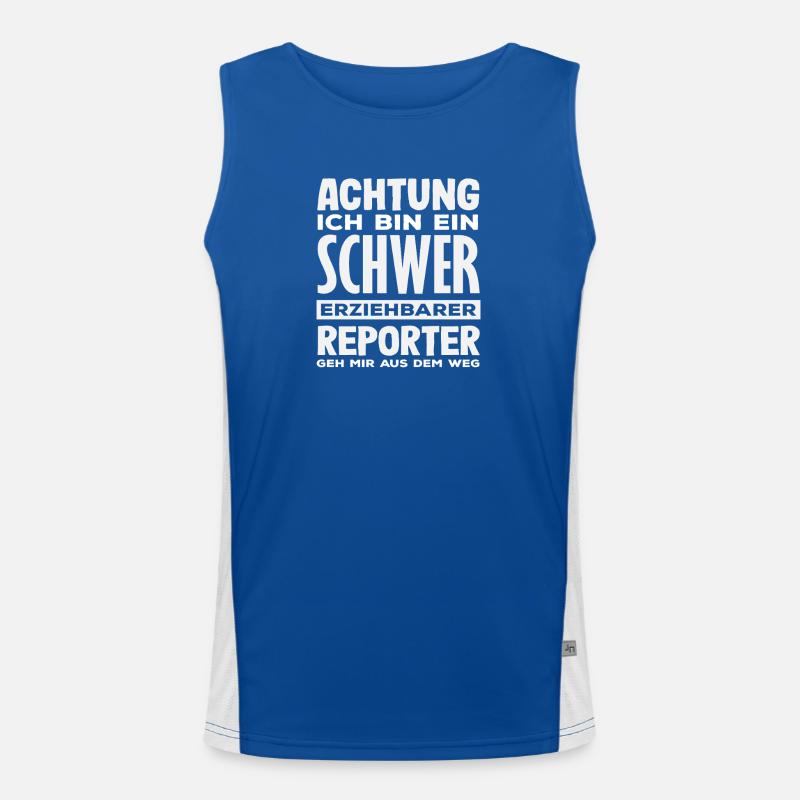 Difficult to train investigative reporter Men's Functional Contrast Tank Top 