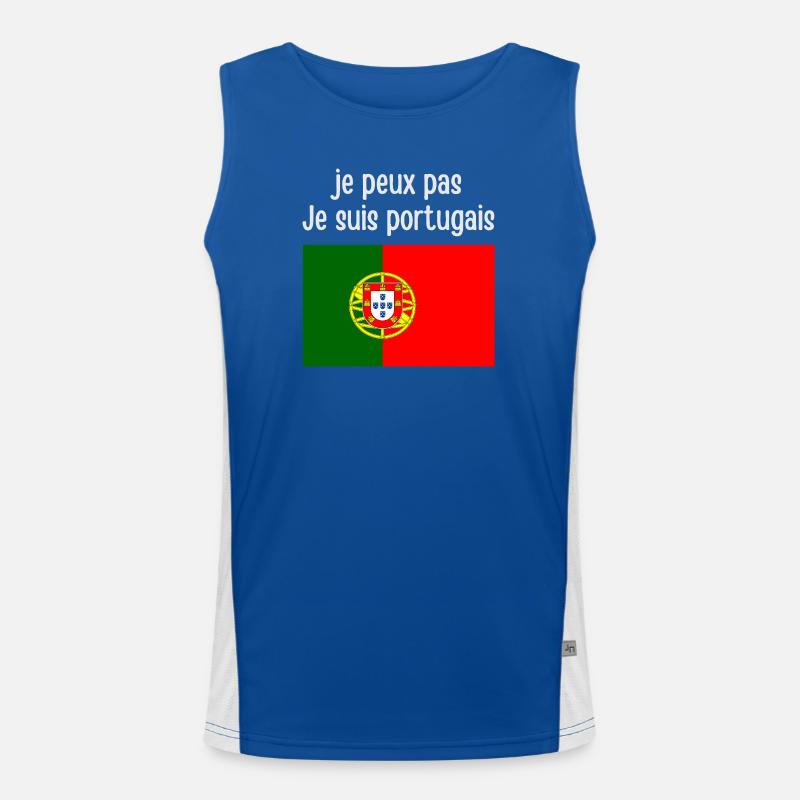 Fierté Portugaise en Texte et Drapeau Débardeur respirant contrasté Homme 