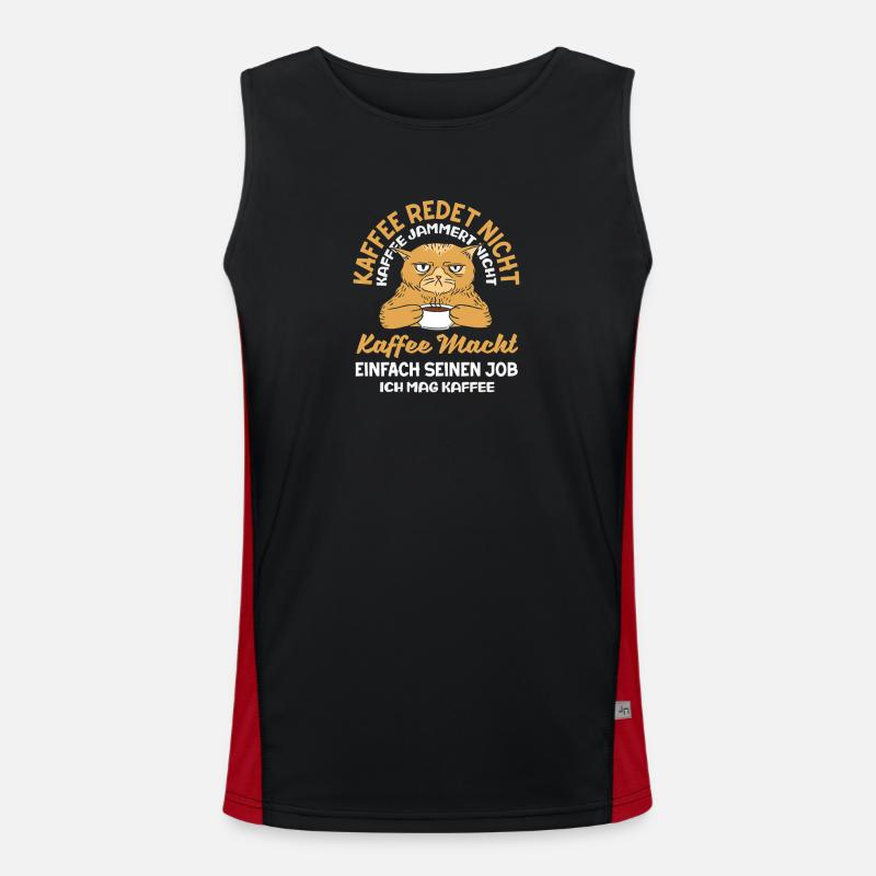 Coffee doesn't talk – I like coffee - Men's Functional Contrast Tank Top - black/red
