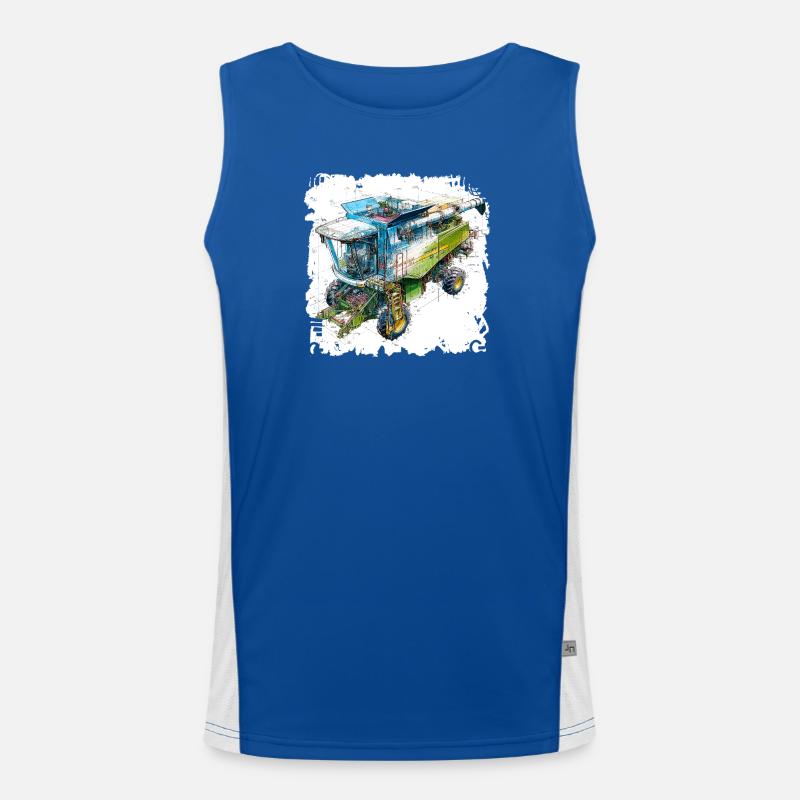 Batteuse à plans colorés, conception CAO Débardeur respirant contrasté Homme 