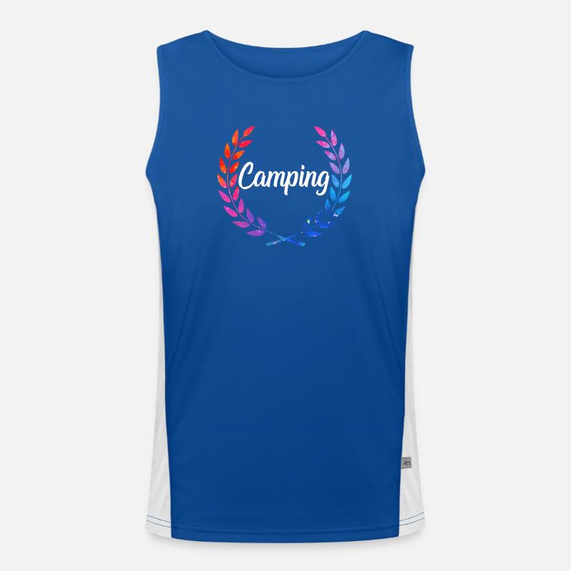 Camping Farblaurel Script Funktionelles Kontrast-Tank Top für Männer 