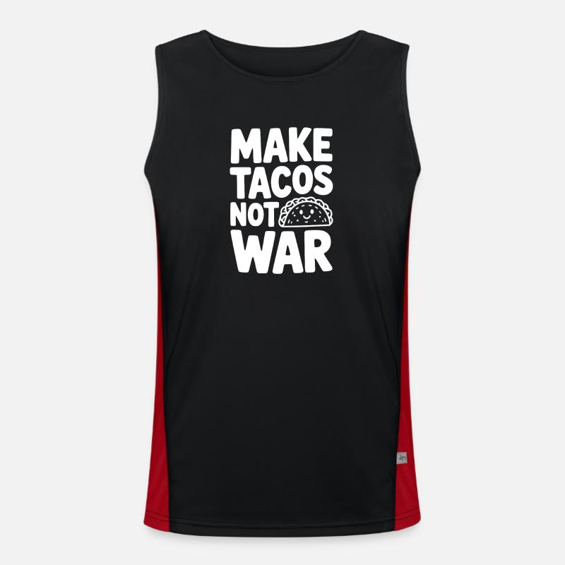 Make Tacos Not War - Men's Functional Contrast Tank Top - black/red