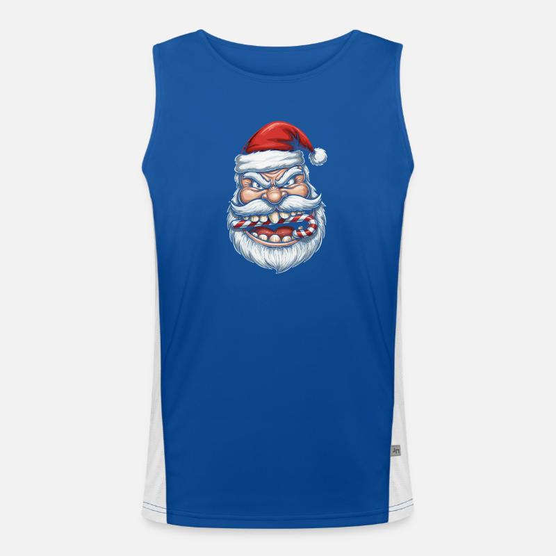 Wütend Lachender Weihnachtsmann Funktionelles Kontrast-Tank Top für Männer 