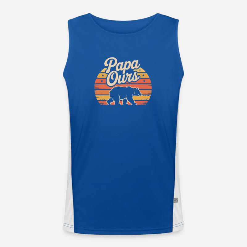 Papa Bear Retro Sun Men's Functional Contrast Tank Top 