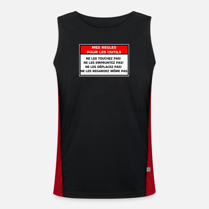 My rules for tools - Men's Functional Contrast Tank Top - black/red