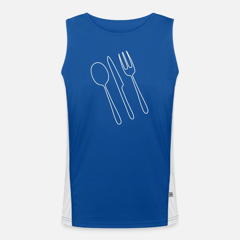 Cutlery Fork Spoon Men's Functional Contrast Tank Top 