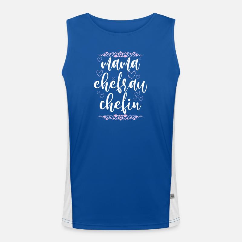 Mama Ehefrau Chefin Muttertag Mutter Funktionelles Kontrast-Tank Top für Männer 
