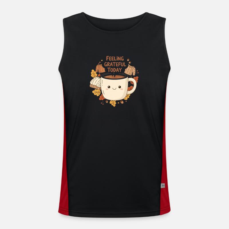 Dankbare Latte Tasse Funktionelles Kontrast-Tank Top für Männer 