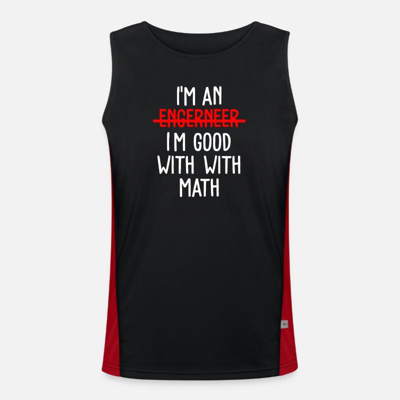 Math Math Math Teacher Mathematician - Men's Functional Contrast Tank Top  - black/red