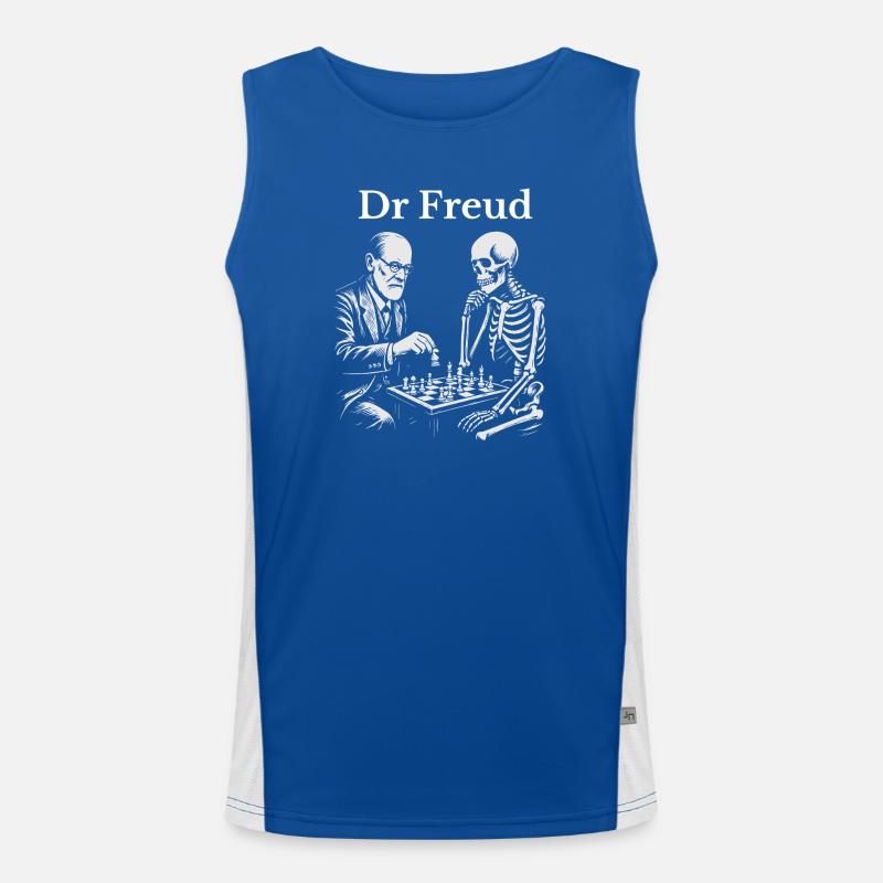 Duel d’échecs Freud avec squelette Débardeur respirant contrasté Homme 