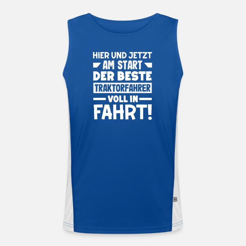 Der beste Traktorfahrer Funktionelles Kontrast-Tank Top für Männer 