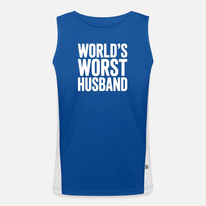 Der schlimmste Ehemann der Welt Funktionelles Kontrast-Tank Top für Männer 