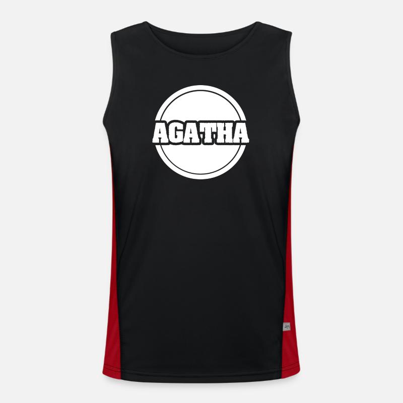 Agatha as a given name - Men's Functional Contrast Tank Top  - black/red