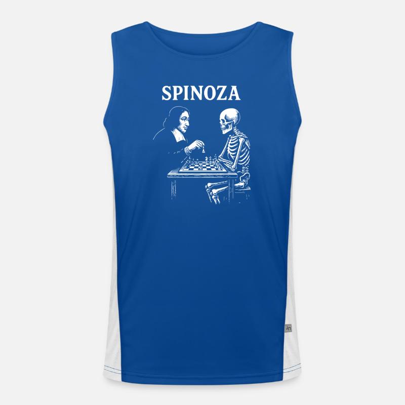 Spinoza Chess with Skeleton Men's Functional Contrast Tank Top 