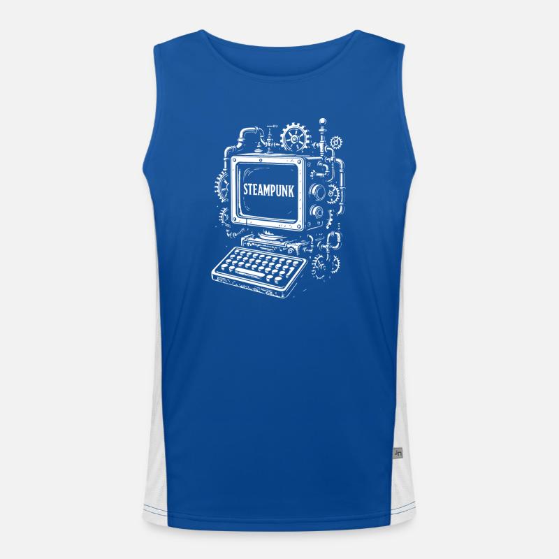 Steampunk Computer Getriebe Funktionelles Kontrast-Tank Top für Männer 