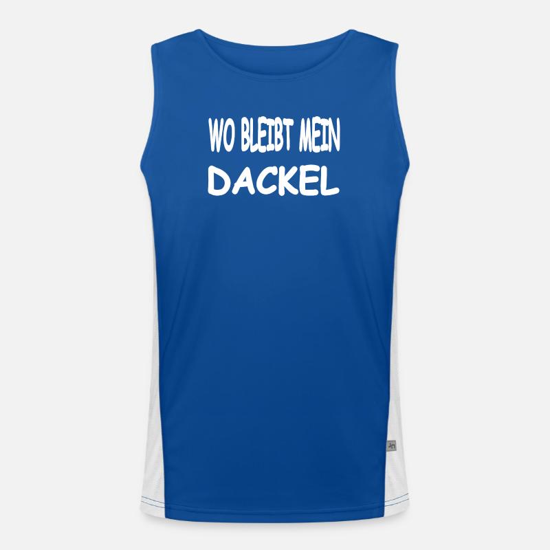 Dackel Funktionelles Kontrast-Tank Top für Männer 
