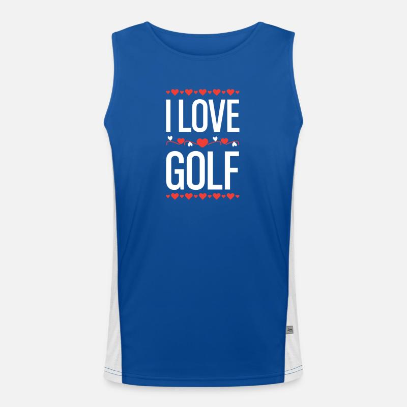 I Love Golf Heart Design Men's Functional Contrast Tank Top 
