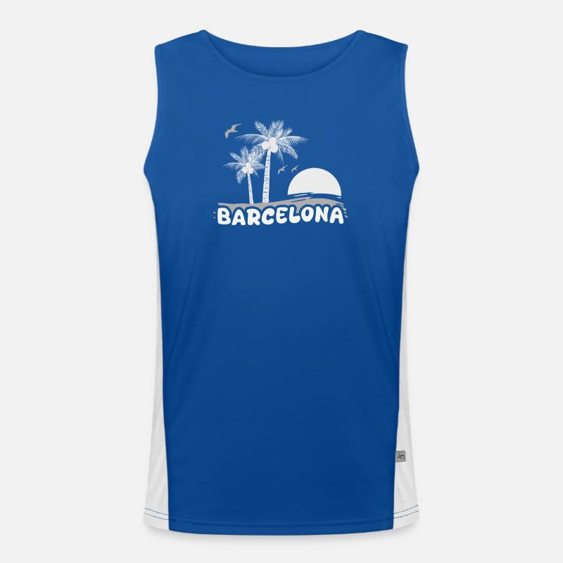 Barcelone comme plage Débardeur respirant contrasté Homme 