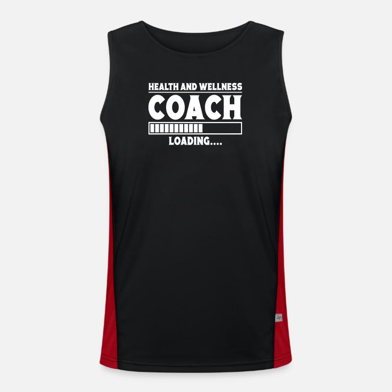 Powerlifting Bodybuilder Wellness Coach Loading - Men's Functional Contrast Tank Top  - black/red