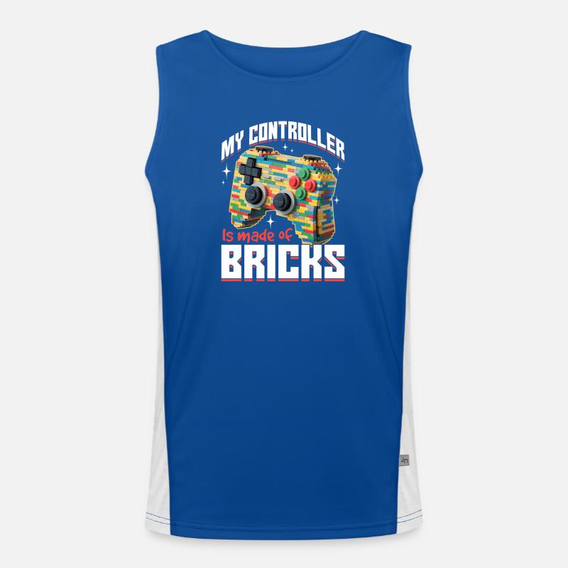 Building Blocks Gamer Gaming Brick Builder Funktionelles Kontrast-Tank Top für Männer 