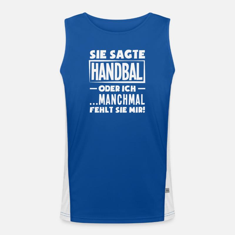 Handball oder ich – manchmal fehlt sie Funktionelles Kontrast-Tank Top für Männer 