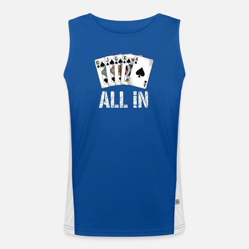 Poker Royal Flush - ALL IN Design Men's Functional Contrast Tank Top 