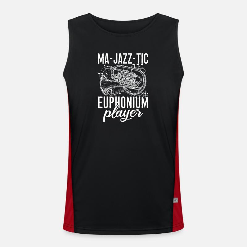 Baritone Player Ma-Jazz-Tic Player Euphonium - Men's Functional Contrast Tank Top  - black/red