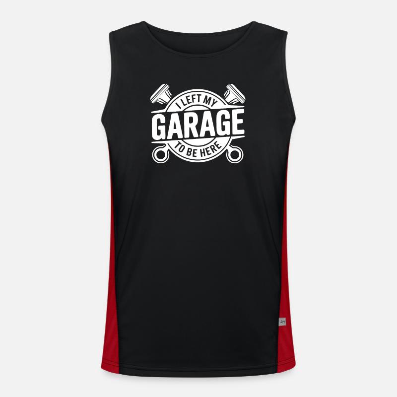 J’ai quitté mon garage devis mécanicien - Débardeur respirant contrasté Homme  - noir/rouge