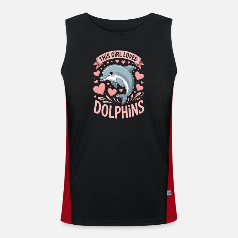 Delfin Spruch Mädchen Lustiges Delfin Geschenk Funktionelles Kontrast-Tank Top für Männer 