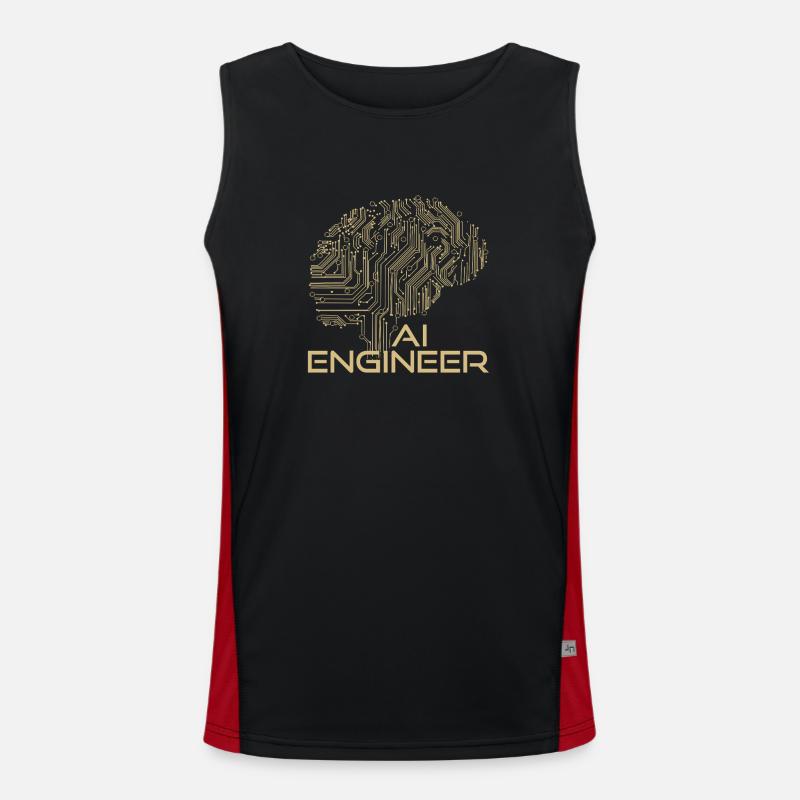 AI Engineer – Artificial Intelligence & Technology - Men's Functional Contrast Tank Top  - black/red