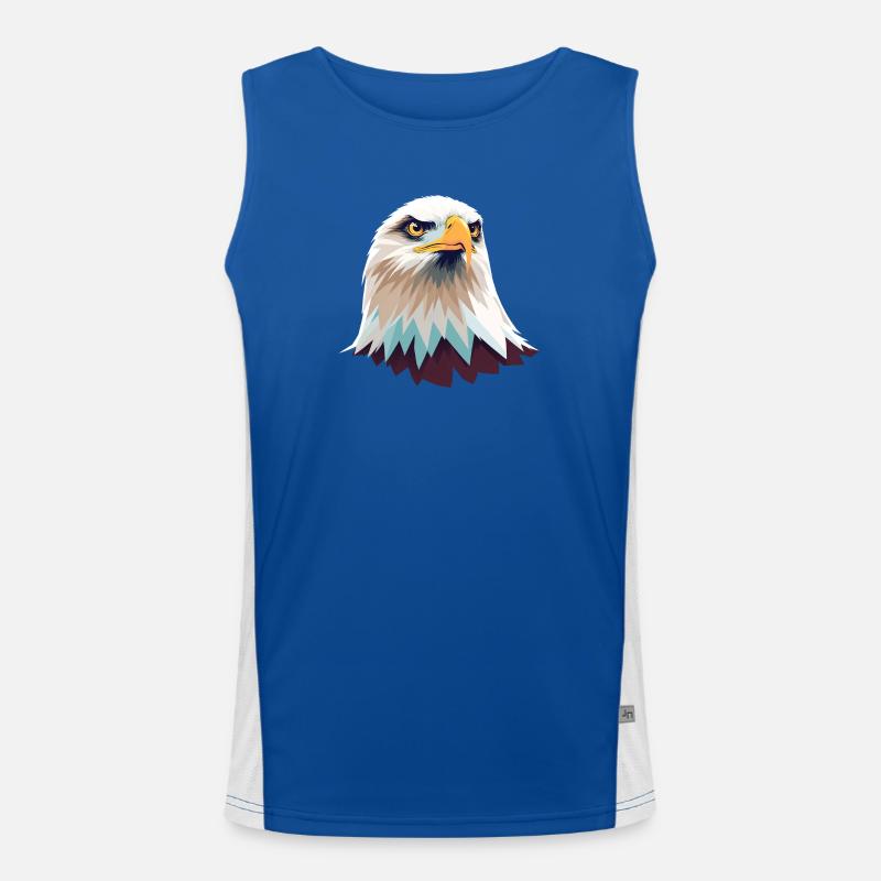 Geometric Eagle Head Illustration Men's Functional Contrast Tank Top 
