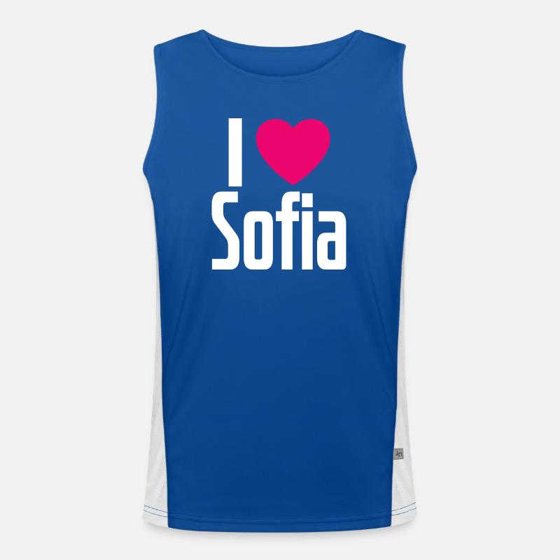 J’aime Sofia Coeur rose J’aime Sofia Débardeur respirant contrasté Homme 