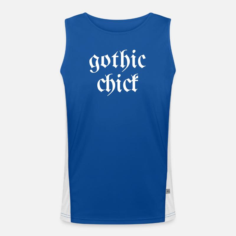 Gothic chick Moderner goth Schriftart Spruch Funktionelles Kontrast-Tank Top für Männer 
