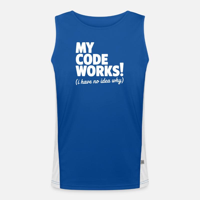 My Code Works! (I Have No Idea Why) Men's Functional Contrast Tank Top 