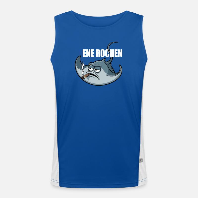 Ene Rochen Raucher Spruch Zigarette Kippe Rauchen Funktionelles Kontrast-Tank Top für Männer 