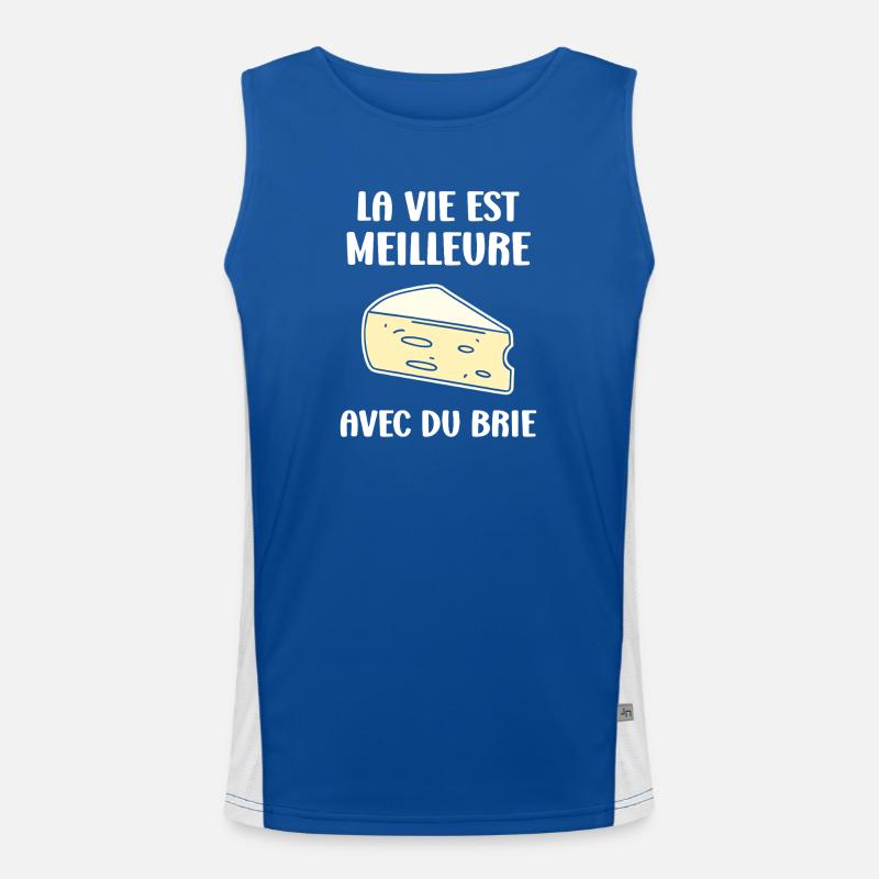 Humour fromage brie Débardeur respirant contrasté Homme 