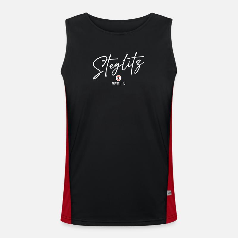 Steglitz - Berlin Flag - Berlin Bear - Men's Functional Contrast Tank Top  - black/red