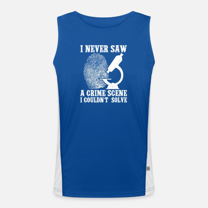 Forensic Analyst Never Saw A Crime Scene Squad Men's Functional Contrast Tank Top 