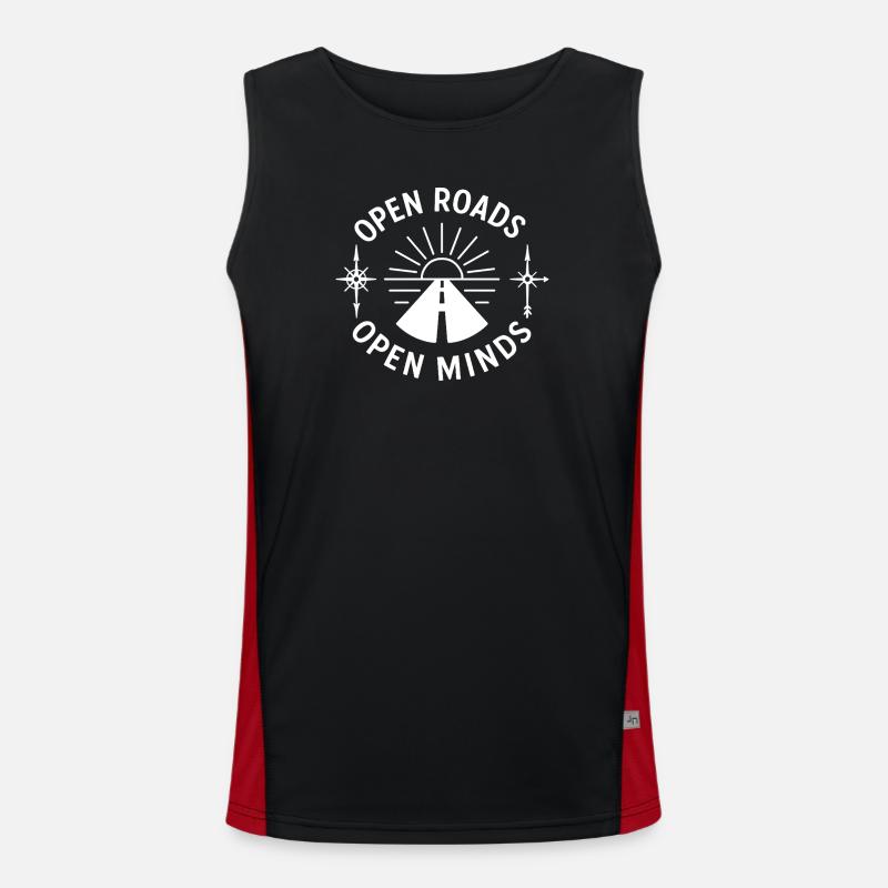 Open streets, open thoughts - Men's Functional Contrast Tank Top  - black/red