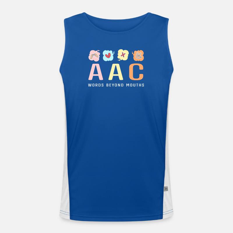 SLP Sign Language AAC Communication Men's Functional Contrast Tank Top 