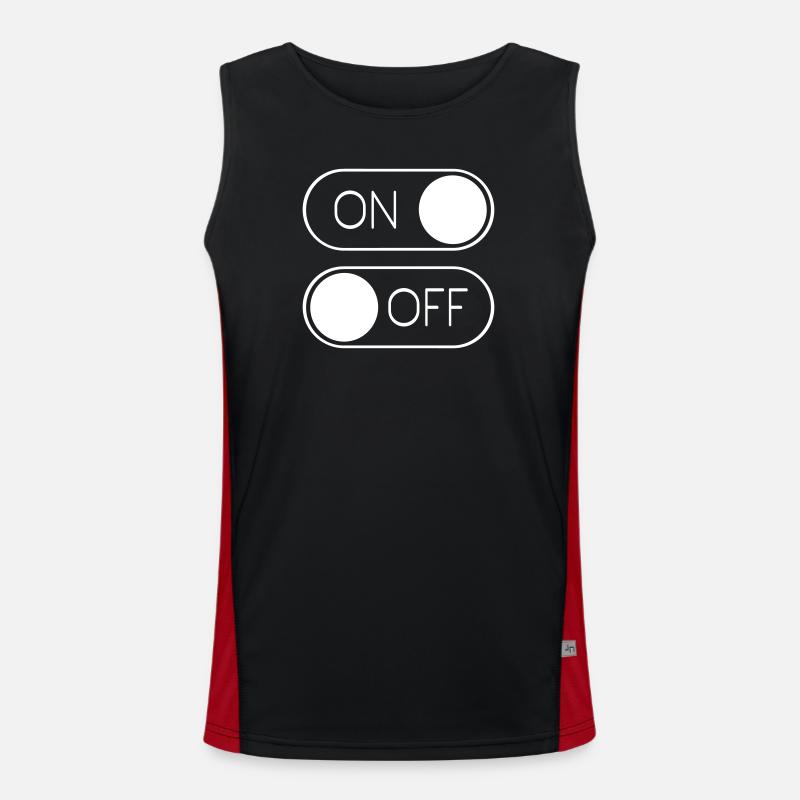 Toggle Graphic On Off Switch - Men's Functional Contrast Tank Top  - black/red