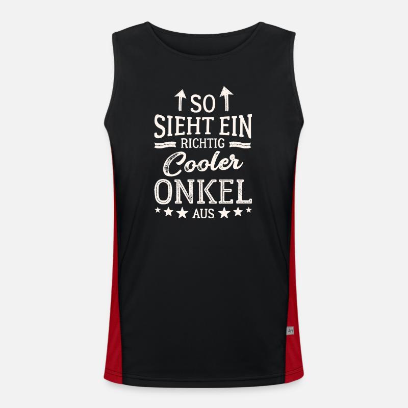 This is what a really cool uncle looks like - Men's Functional Contrast Tank Top  - black/red