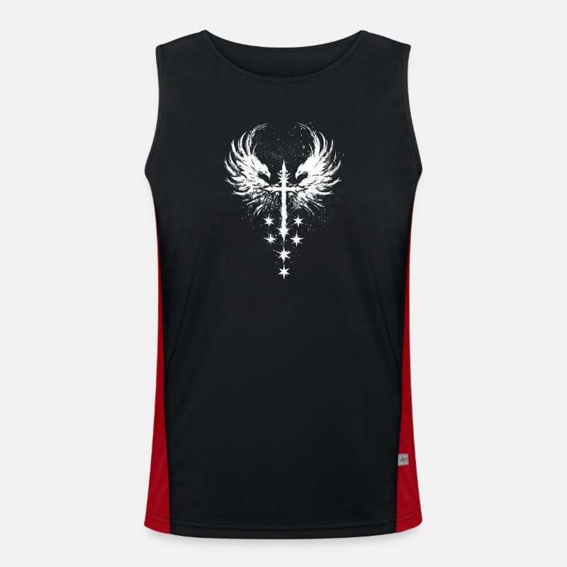 Goth Gothic Emo Cross - Men's Functional Contrast Tank Top - black/red