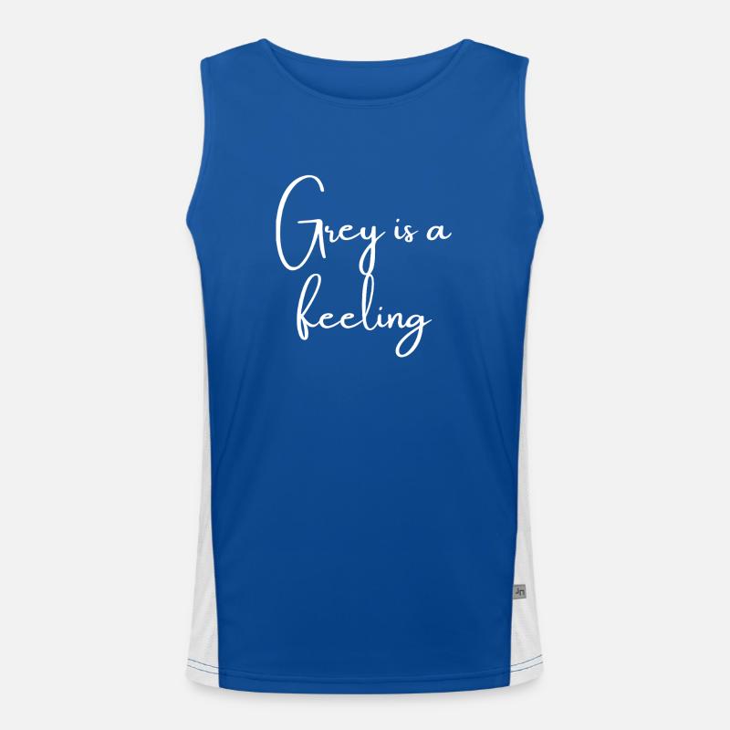 Grey is a feeling | Greysoul Thoughts Funktionelles Kontrast-Tank Top für Männer 