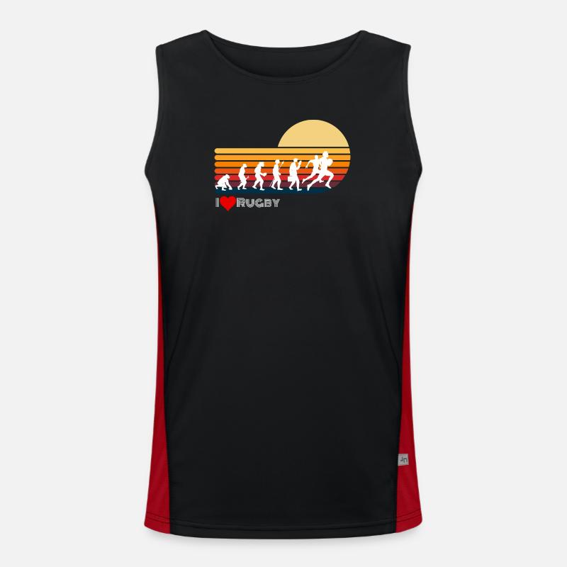 Rugby Retro Evolution Sunset - Men's Functional Contrast Tank Top - black/red