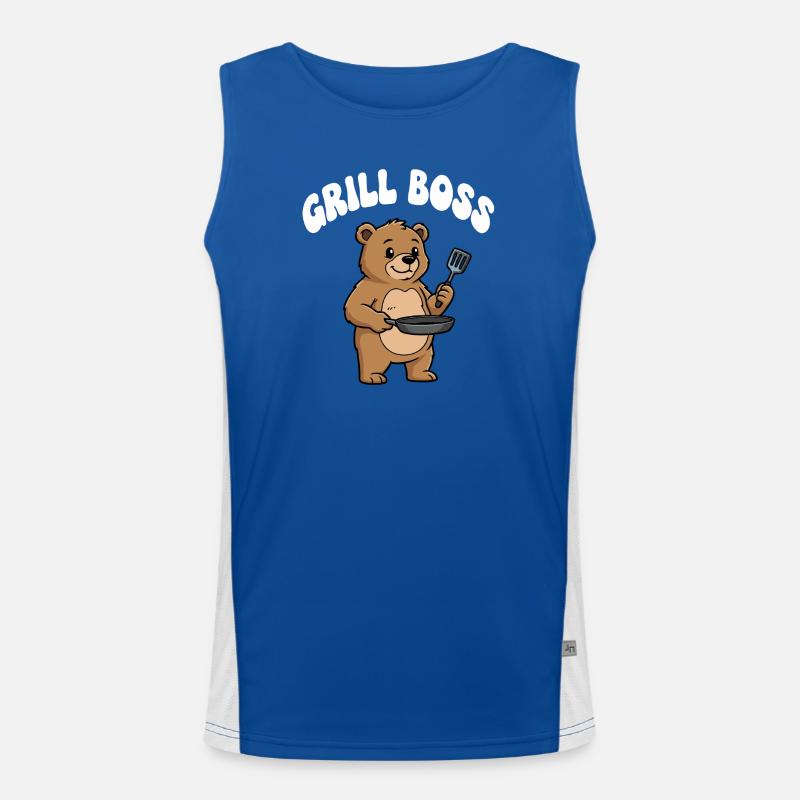 Grill Bär Kochdesign Funktionelles Kontrast-Tank Top für Männer 