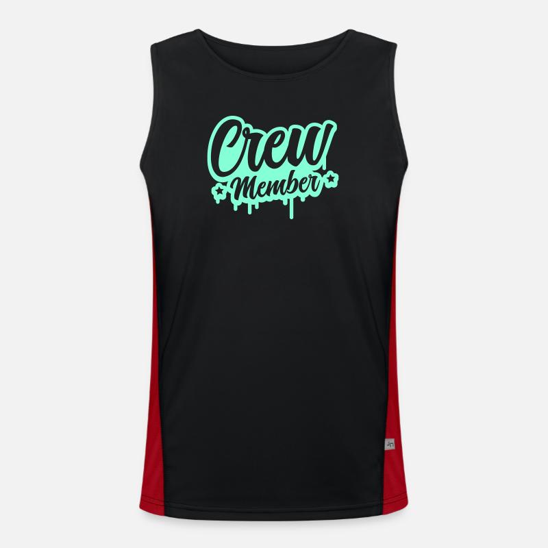 Crew Member Spritz Script - Men's Functional Contrast Tank Top  - black/red
