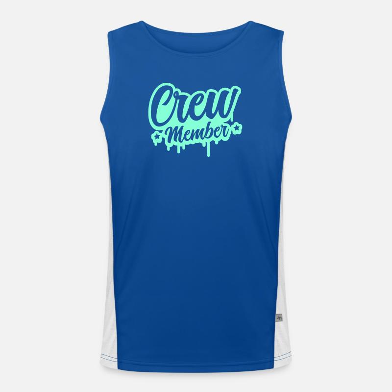 Crew Member Spritz Script Funktionelles Kontrast-Tank Top für Männer 