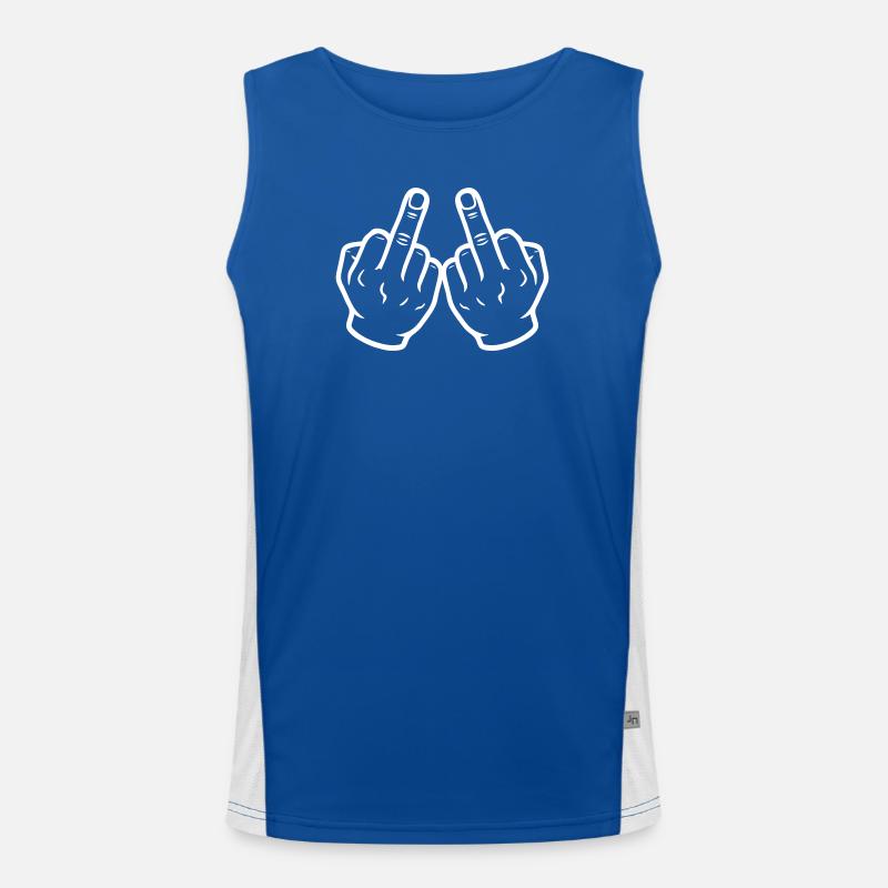 Hand Mittelfinger Frech Funktionelles Kontrast-Tank Top für Männer 